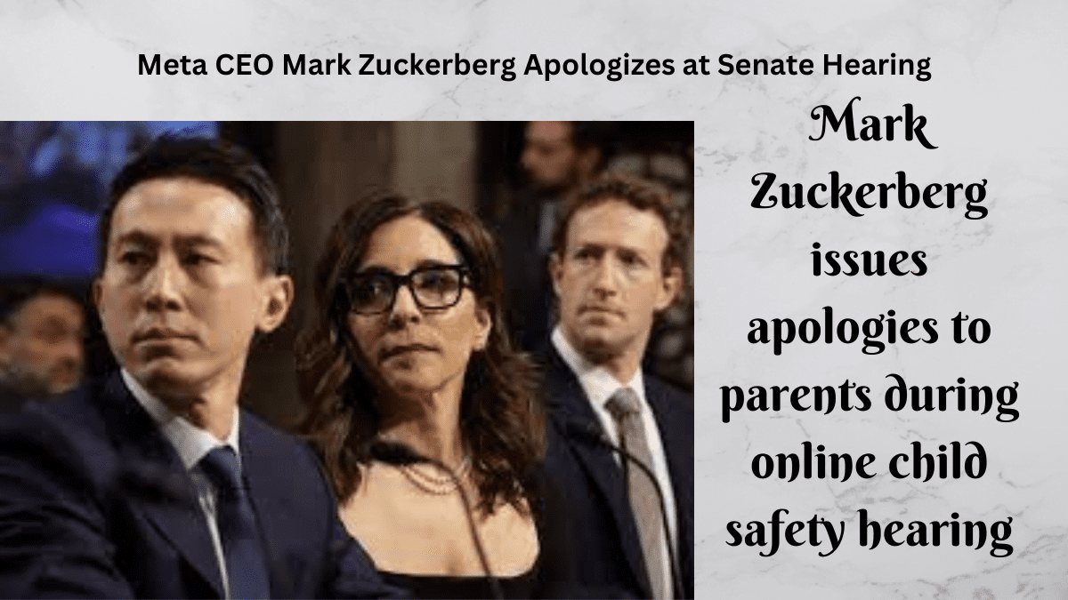 Mark Zuckerberg issues apologized to parents during online child safety hearing.