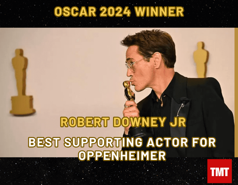 Oppenheimer’s Robert Downey Jr wins Oscar Best Supporting Actor for Oppenheimer